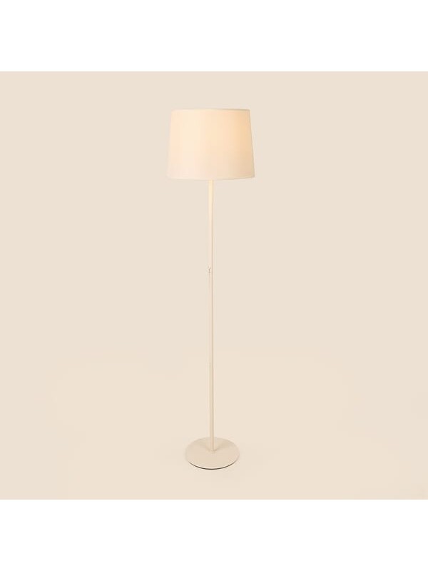 Evidea Lighting Metal Ayaklı Kumaş Başlıklı Lambader - Krem - 150 cm