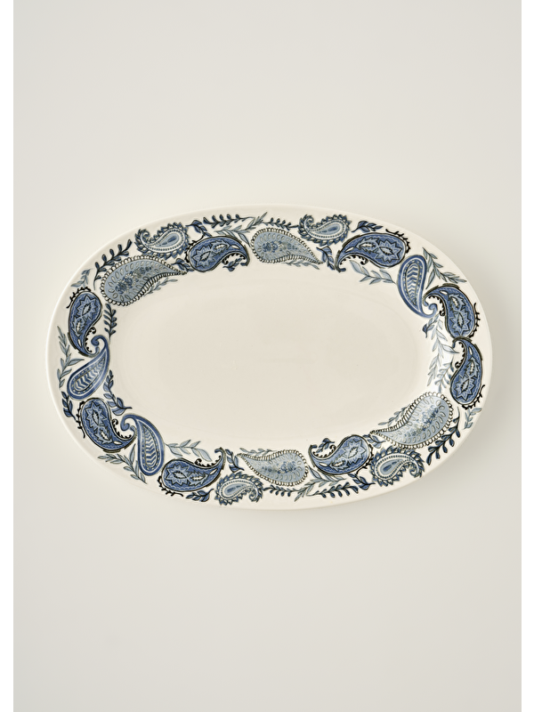 Bella Maison Paisley Porselen Sunum Tabağı Mavi (30 cm)