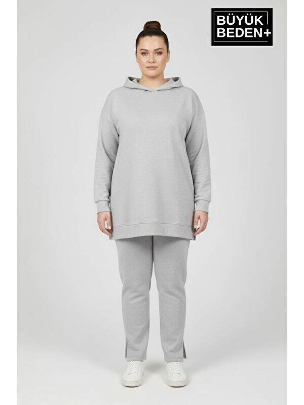Süperlife Büyük Beden Kapüşonlu Tunik Sweatshırt SPR26BTK991