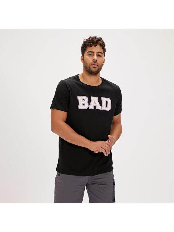 Bad Bear Felt Erkek Siyah Yuvarlak Yaka Tişört