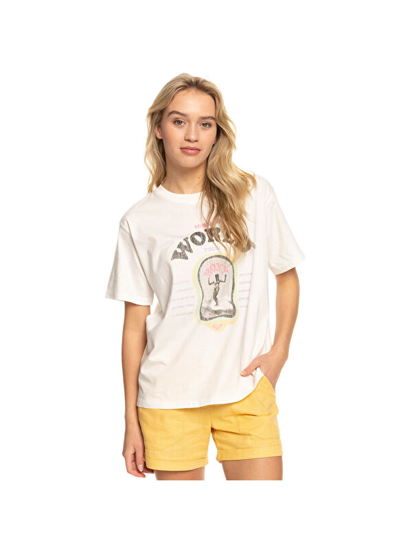 Roxy Moonlight Sun B J Kadın Beyaz Tişört