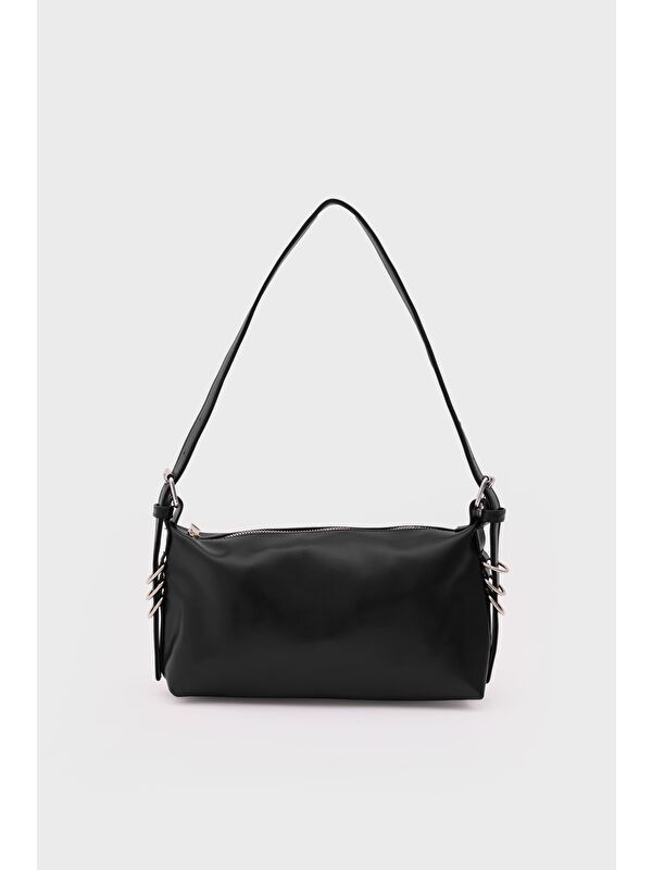 Shulebags Loop Halka Detaylı Baget Çanta Siyah