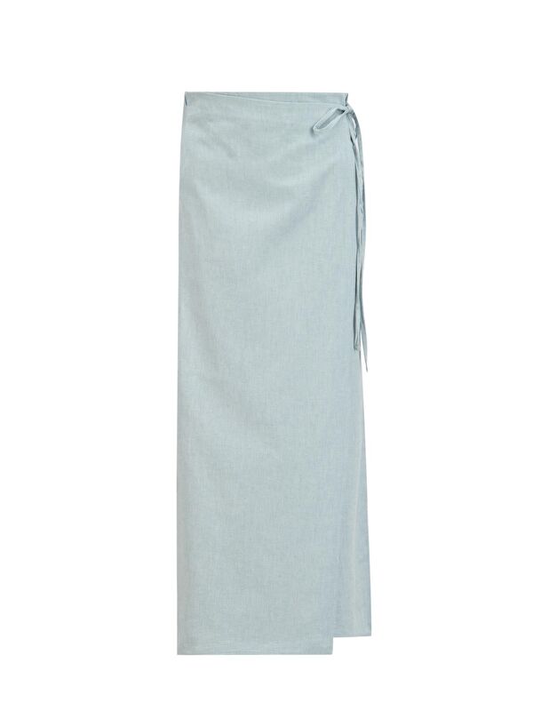 ARMİNE Anvelop Denim Görünümlü Etek 25Y1806 Gri Mavi