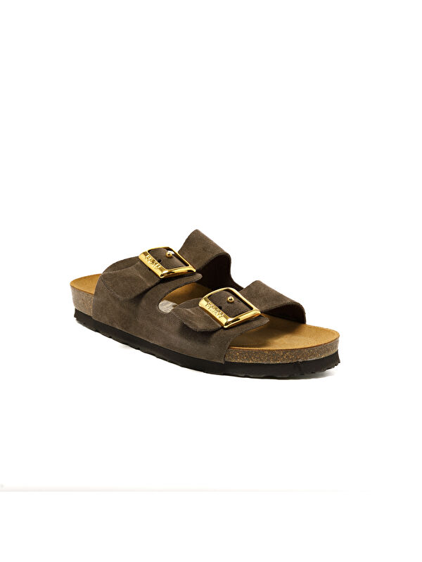 Frau Kadın Terlik 17D8 VELOUR-S T.Moro (Dark Brown)