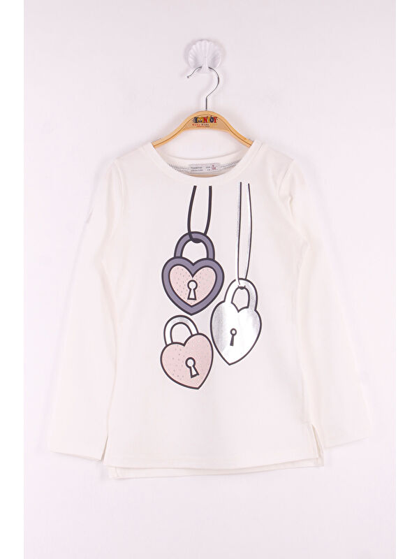 Toontoykids Kız Çocuk Kalp Baskılı T-Shirt