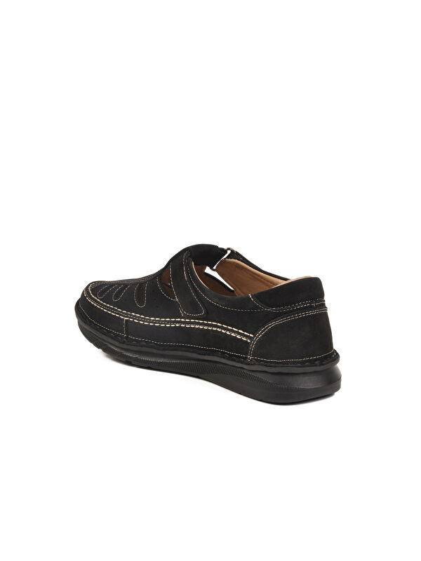 Siyah Süet Hakiki Deri Erkek Cırtlı Casual Ayakkabı 2623 M - Görsel 5