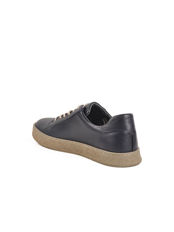 Lacivert Hakiki Deri Erkek Casual Ayakkabı C2023 M - Görsel 5