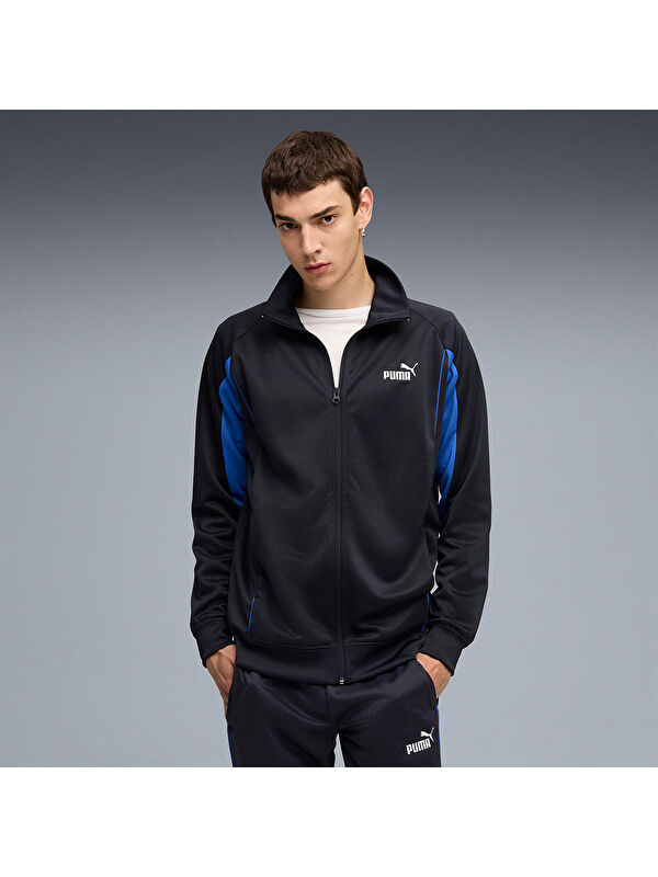 Puma Sport Track Lacivert Dik Yaka Erkek Fermuarlı Sweatshirt Hırka