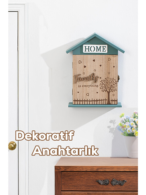 Porsima 2073 Duvara Montajlı Dekoratif Anahtarlık Dolabı - Duvar Askılı Anahtar Saklama Kabini