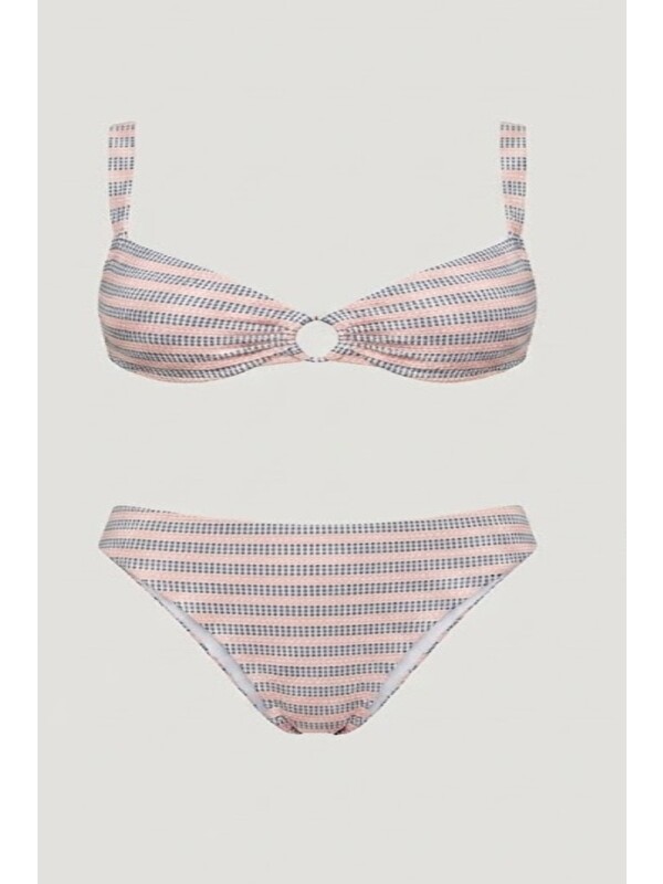 C&City Halka Detay Bikini Takım 3283 Somon/Siyah