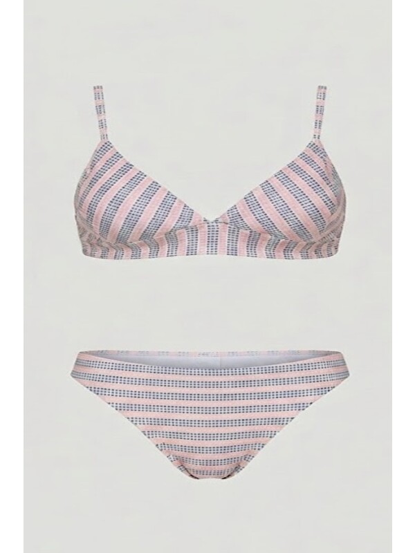 C&City Üçgen Bikini Takım 3284 Somon/Siyah