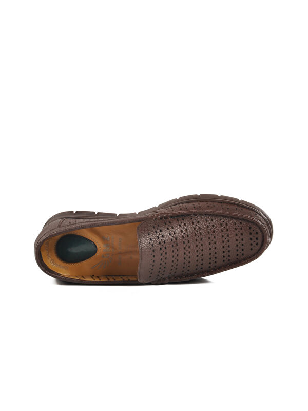 Kahve Hakiki Deri Jel Taban Anatomik Erkek Casual Ayakkabı Gmz 005 M - Görsel 5