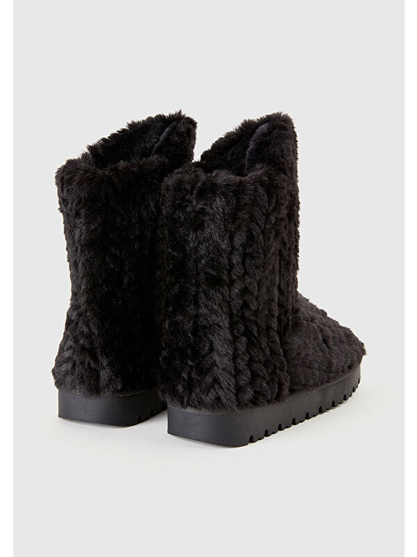 Kadın Siyah Kürklü Bot - Görsel 3