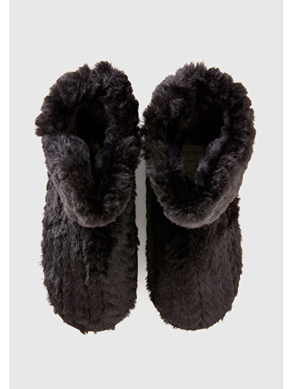 Kadın Siyah Kürklü Bot - Görsel 5