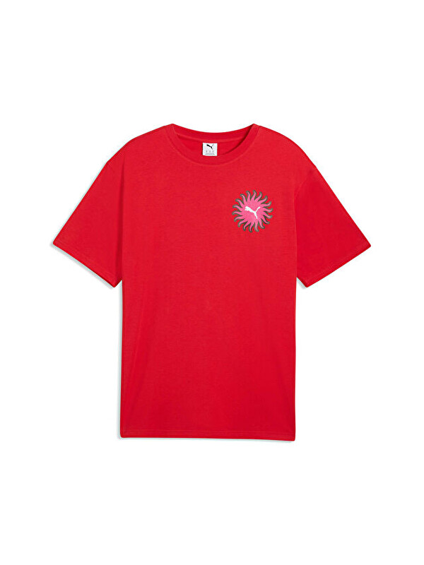 Puma Sunset Drive Relaxed Tee Erkek Günlük Tişört 63439511 Kırmızı