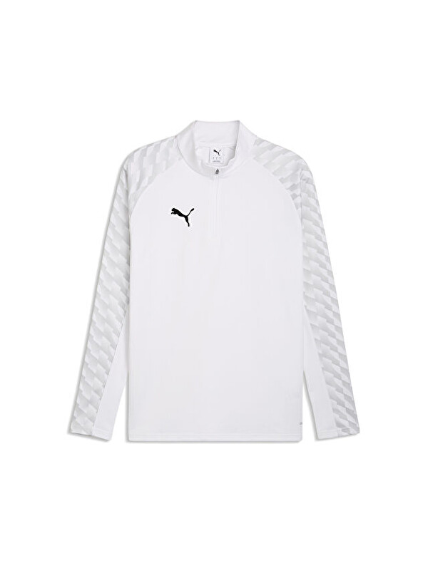 Puma Teamliga26 Training 1/4 Zip Erkek Futbol Antrenman Uzun Kollu Tişört 65972404 Beyaz