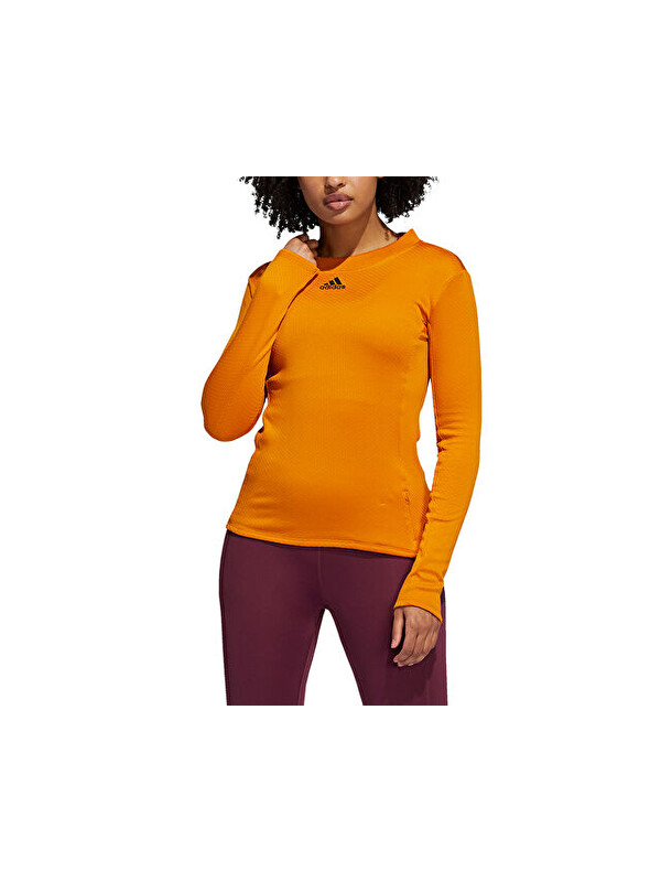 Adidas Trn Ls Cold.Rdy Kadın Antrenman Tişörtü H11214 Turuncu