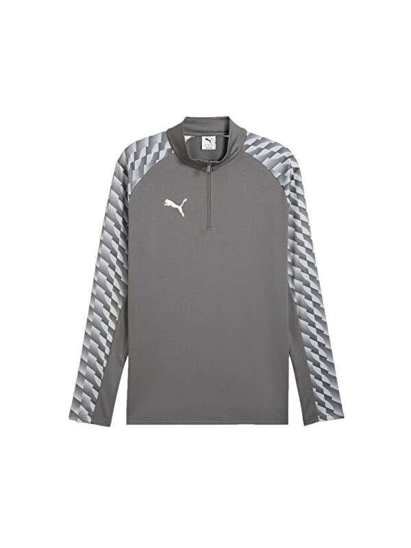 Puma Teamliga26 Training 1/4 Zip Erkek Futbol Antrenman Uzun Kollu Tişört 65972413 Gri