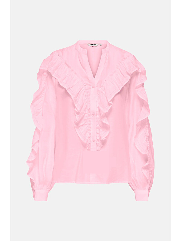 Only Onlmarriah Regular Fit V Yaka Düğmeli Bluz 15372232