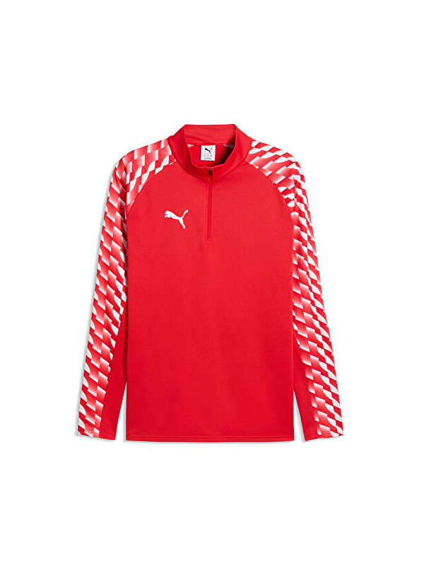 Puma Teamliga26 Training 1/4 Zip Erkek Futbol Antrenman Uzun Kollu Tişört 65972401 Kırmızı