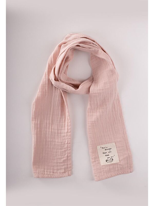 CİGİT Çocuk Fular Atkı 25X140 Cm Pudra Pembe