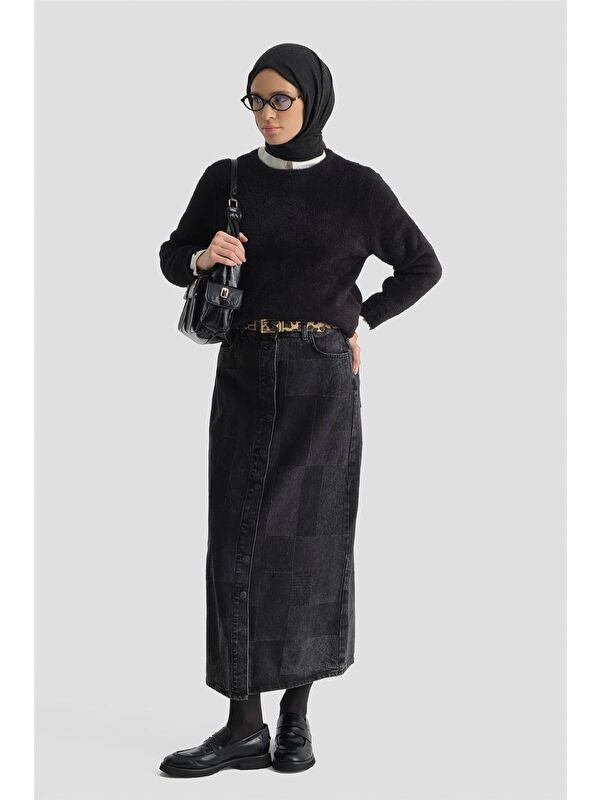 ARMİNE Dokulu Basic Kazak 25Kd6025 Siyah