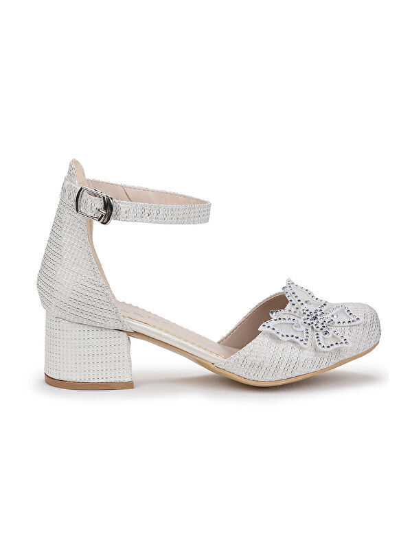 Zete Kum Simli Kız Çocuk 4 Cm Topuklu Abiye Ayakkabı - Görsel 4