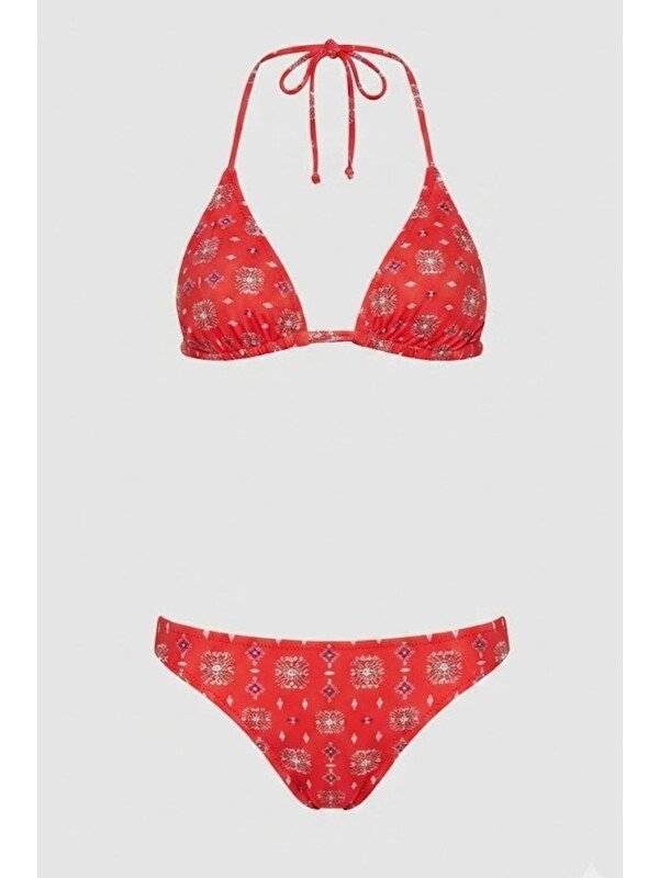 C&City Boyundan Bağlı Üçgen Bikini Takım 3230 Kırmızı