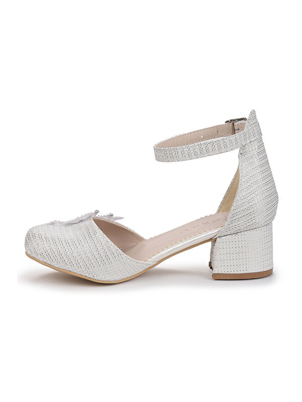 Zete Kum Simli Kız Çocuk 4 Cm Topuklu Abiye Ayakkabı - Görsel 5