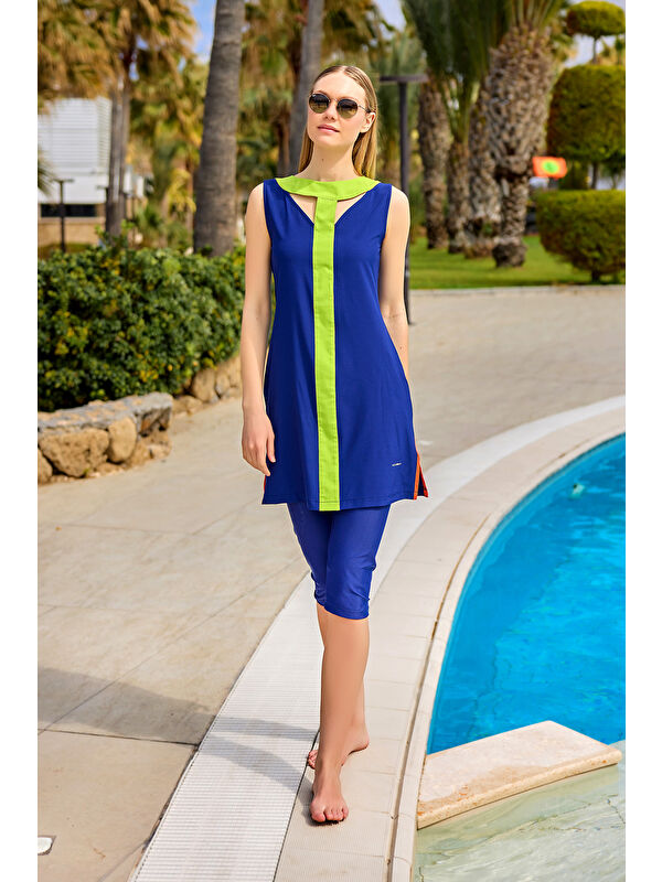 Marina Lacivert Yarı Kapalı Mayo H2502-2