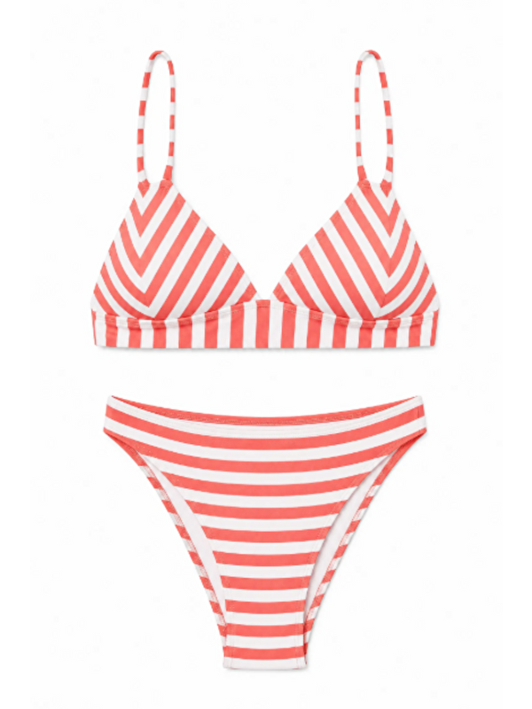 C&City Üçgen Bikini Takım 3284 Beyaz/Oranj