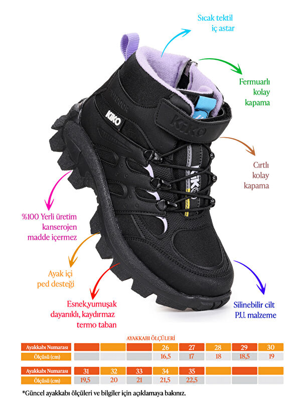 Sumy Termo Taban Cırtlı Kız Çocuk Spor Bot Ayakkabı - Görsel 3