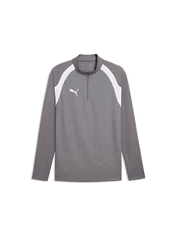 Puma Teamfinal26 Training 1/4 Zip Erkek Futbol Antrenman Uzun Kollu Tişört 65967913 Gri