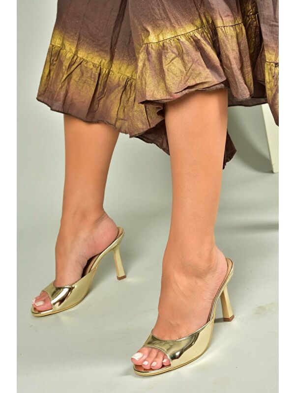 Altın Kadın Topuklu Ayakkabı U997062834 - Görsel 3