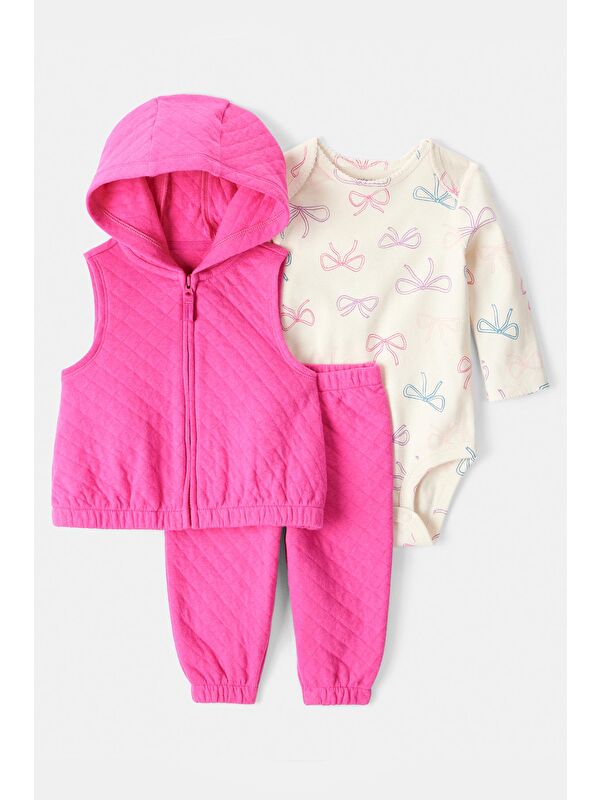 Carter's Kız Bebek Pembe Yelekli Set