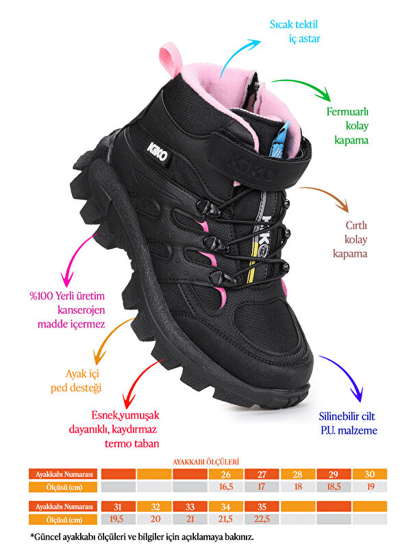 Sumy Termo Taban Cırtlı Kız Çocuk Spor Bot Ayakkabı - Görsel 3