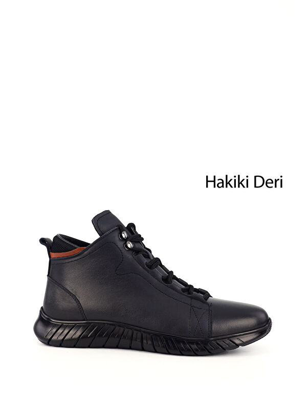 Erkek AÇIK LACİVERT Fermuarlı Hakiki Deri Outdoor Bot - Görsel 2