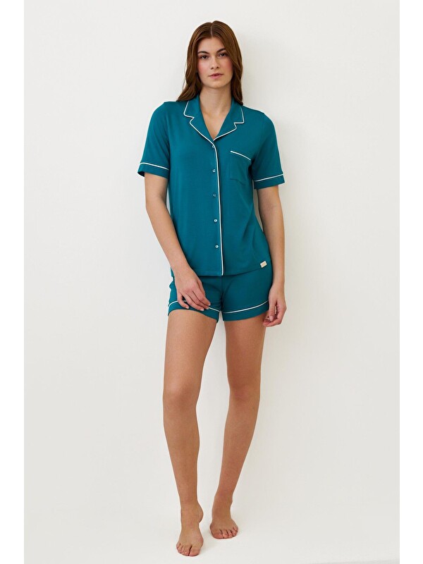 Katia And Bony Kadın Seageo Cepli Şortlu Pijama Takımı Yeşil