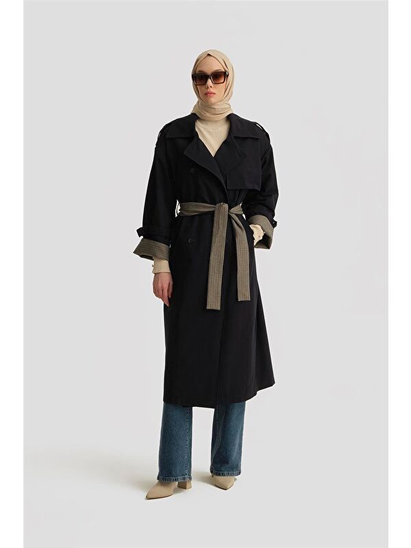 ARMİNE Oversize Trençkot 24K7506 Lacivert