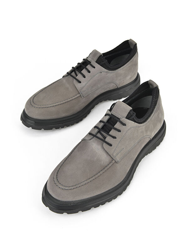 Erkek Hakiki Deri Ayakkabı 153498Z173312 Gri - Görsel 6