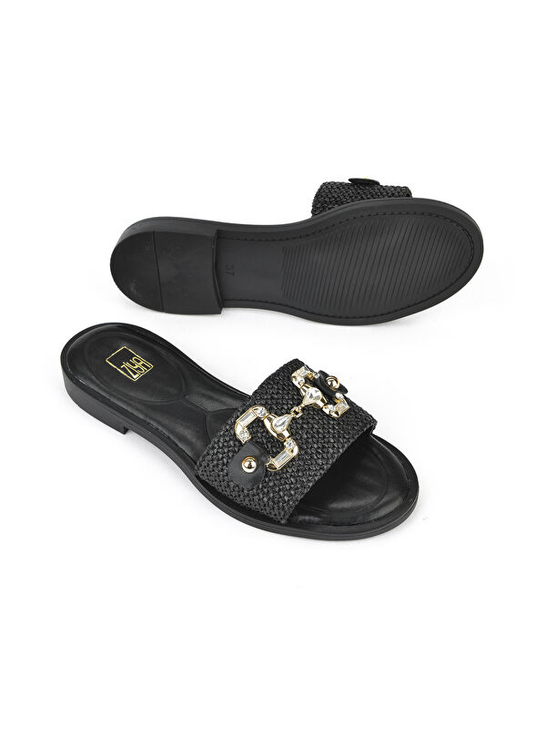 Hasır Kadın Terlik 1511044Z5001 Siyah - Görsel 5