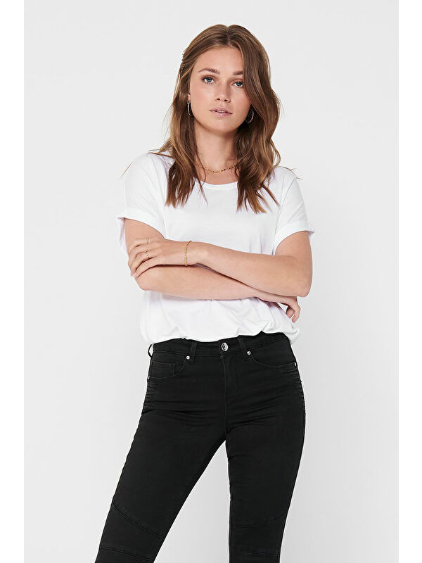 Only Regular Fit Bisiklet Yaka Onlmoster Kadın T Shirt 15106662