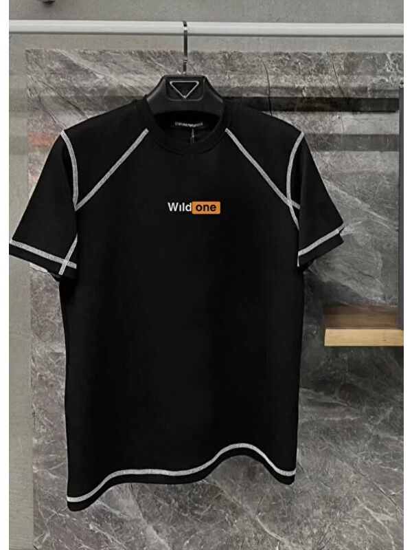 Jane's Unisex Dikişli Baskılı Oversize T-Shirt - Siyah
