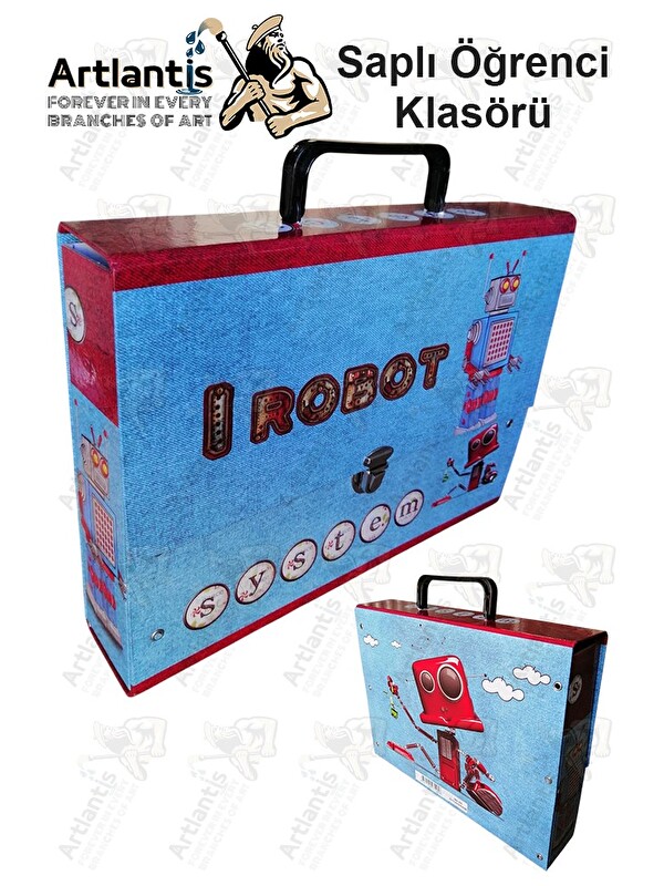 Artlantis Saplı Klasör 1 Adet Kolplu Klasör Öğrenci Klasörü 32x24x7 cm Saplı Çanta Saplı Dosya Okul Sınıf