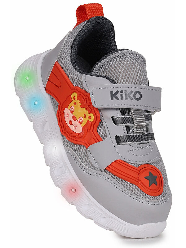 Kiko Kids Puff Cırtlı Işıklı Faylon Taban Erkek Bebek Spor Ayakkabı