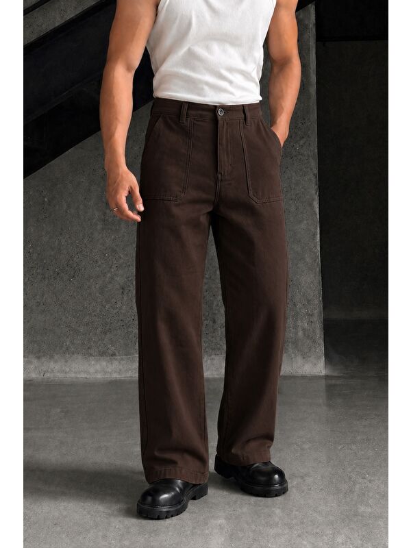 Tarz Cool Erkek Baggy Fit Old Money Cep Detaylı Pantolon