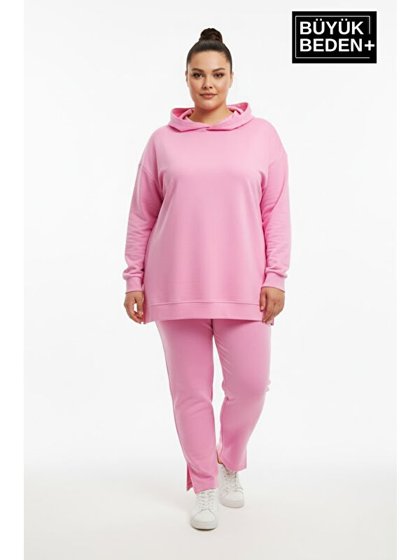 Süperlife Büyük Beden Kapüşonlu Tunik Sweatshırt SPR26BTK991