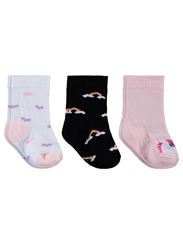 Civil Baby 3'lü 6- Bebek Kız Çorap Set - Standart