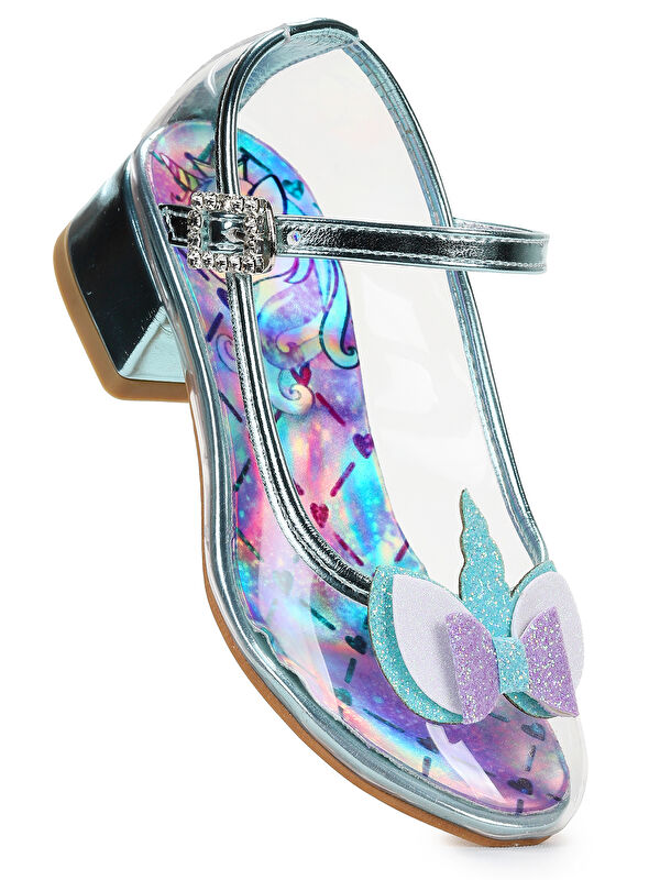 Kız Çocuk Topuklu Abiye Şeffaf Ayakkabı - Görsel 2