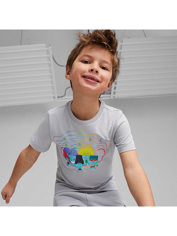 Puma X Trolls Erkek Çocuk Gri Tişört